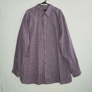 Canyon Ridge Purple Plaid Long Sleeve Button Down Shirt 2XLT